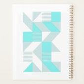 Geometrische Compositie in Aqua Tinten Planner (Achterkant)