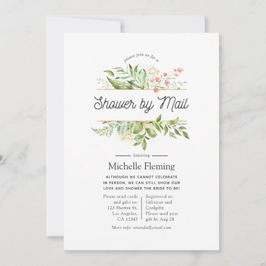 Geometrische Crystal Greenery Shower per Mail Kaart (Voorkant)