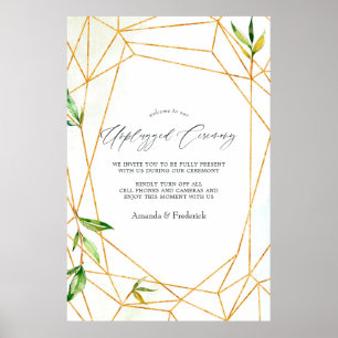 Geometrische Crystal Wedding Unplugged Ceremonie Poster