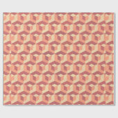 Geometrische Cubes Beige & Brown Pattern Cadeaupapier (Vlak)