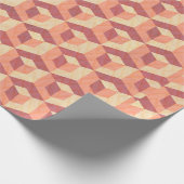 Geometrische Cubes Beige & Brown Pattern Cadeaupapier (Hoek)