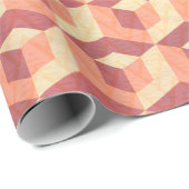 Geometrische Cubes Beige & Brown Pattern Cadeaupapier (Rol Hoek)