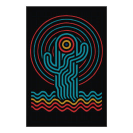 Geometrische curves in levendige kleuren perfect poster