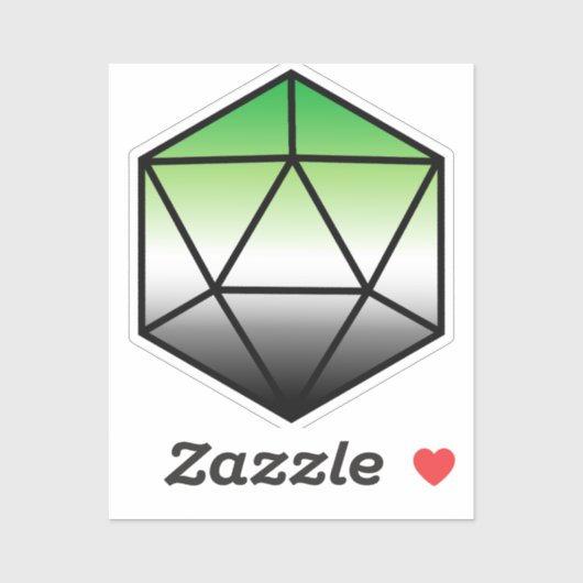 Geometrische D20 Aro Pride-vlag Sticker (Vel)