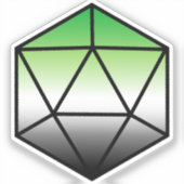Geometrische D20 Aro Pride-vlag Sticker (Voorkant)