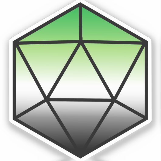 Geometrische D20 Aro Pride-vlag Sticker (Voorkant)