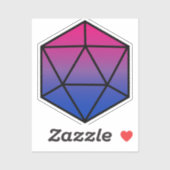 Geometrische D20 Bi Pride Flag Sticker (Vel)