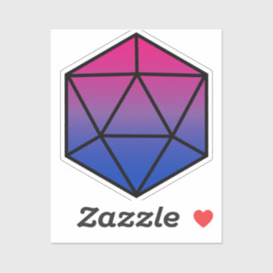 Geometrische D20 Bi Pride Flag Sticker