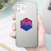 Geometrische D20 Bi Pride Flag Sticker (Telefoon)