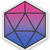 Geometrische D20 Bi Pride Flag Sticker (Voorkant)