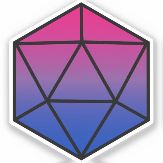 Geometrische D20 Bi Pride Flag Sticker (Voorkant)