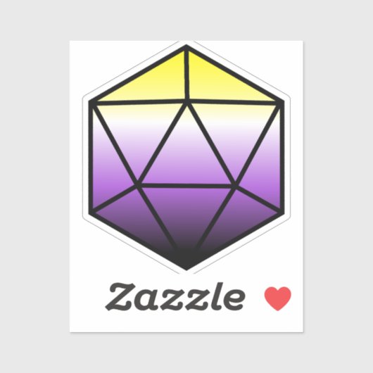 Geometrische D20 NB Pride Flag Sticker (Vel)