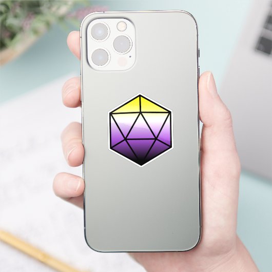 Geometrische D20 NB Pride Flag Sticker (Telefoon)