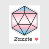 Geometrische D20 Trans Pride Flag Sticker (Vel)