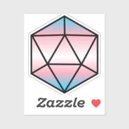 Geometrische D20 Trans Pride Flag Sticker