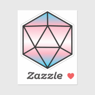 Geometrische D20 Trans Pride Flag Sticker