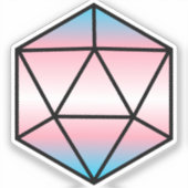 Geometrische D20 Trans Pride Flag Sticker (Voorkant)