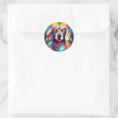 Geometrische Dachshund Moderne Hond Ronde Sticker (Tas)