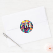 Geometrische Dachshund Moderne Hond Ronde Sticker (Envelop)