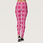 Geometrische Daisy Pattern in Coral and Pastel Pin Leggings (Achterkant)