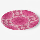 Geometrische Daisy Pattern in Coral and Pastel Pin Papieren Bordje (Gekanteld)