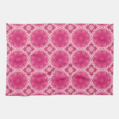 Geometrische Daisy Pattern in Coral and Pastel Pin Theedoek (Horizontaal)