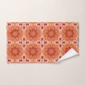 Geometrische Daisy Pattern in Mandarijns Oranje Bad Handdoek (Handdoek)