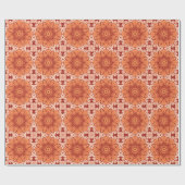 Geometrische Daisy Pattern in Mandarijns Oranje Cadeaupapier (Vlak)