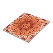 Geometrische Daisy Pattern in Mandarijns Oranje Tegeltje (Zijkant)