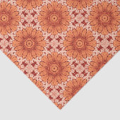 Geometrische Daisy Pattern in Mandarijns Oranje Tissuepapier (Detail)