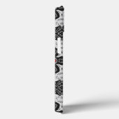 Geometrische Daisy Pattern in Red Black & White Case-Mate iPhone Case (Achterkant / Rechts)