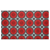 Geometrische Daisy Pattern in Red Black & White Stof (Fat Quarter)