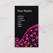 GEOMETRISCHE DECO MONOGRAM Pink Fuchsia Black Pape Visitekaartje (Voorkant)