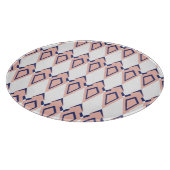 Geometrische deco vormen roze koraal blauw snijplank (Hoek)