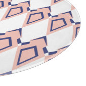 Geometrische deco vormen roze koraal blauw snijplank (Hoek)