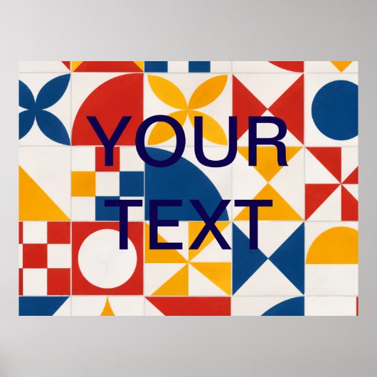 Geometrische decoratieve Aangepaste tekst Poster (Voorkant)