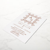 Geometrische decoratieve hartgrens geperst folie uitnodiging (Gedraaid)