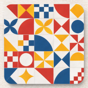 Geometrische decoratieve tegelcollectie bier onderzetter