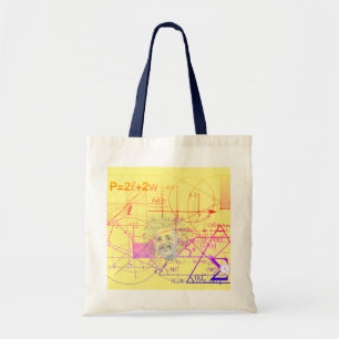Geometrische Design met kleurrijke vergelijkingen Tote Bag
