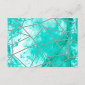 Geometrische details van het Elegant Aqua Blue Sil Informatiekaartje (Achterkant)