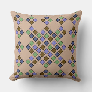 Geometrische diagonale tegels Blauw 2 in 1 Kussen