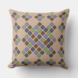 Geometrische Diagonale Tegels Blauw Groen 2 in 1 Kussen