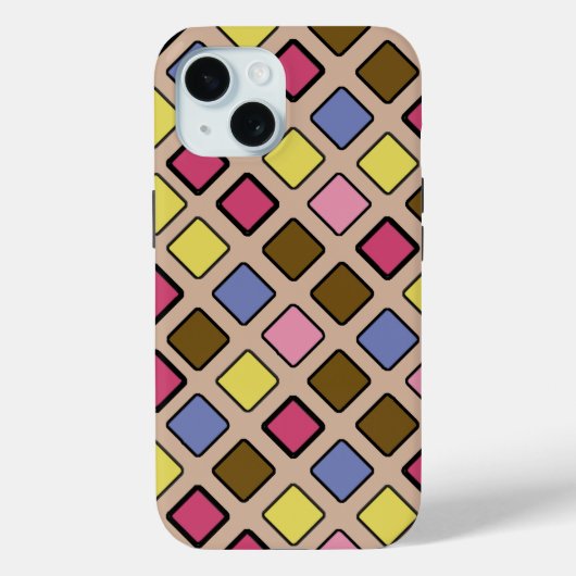 Geometrische diagonale Tegels op elke kleur Case-Mate iPhone Case (Achterkant)