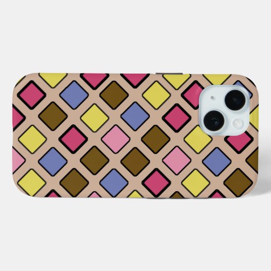 Geometrische diagonale Tegels op elke kleur Case-Mate iPhone Case (Achterkant (horizontaal))