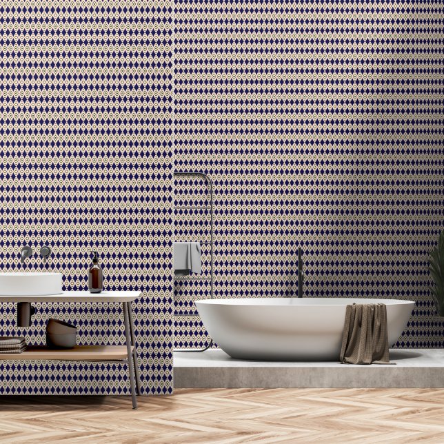 Geometrische diamant behang (Badkamer)
