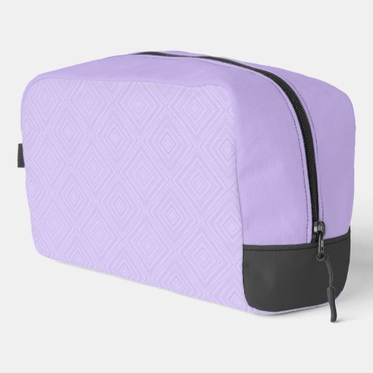 Geometrische diamant Lila en witte naam cosmetisch Toilettasje (Rechterhoek)