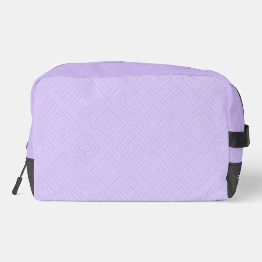 Geometrische diamant Lila en witte naam cosmetisch Toilettasje (Achterkant)