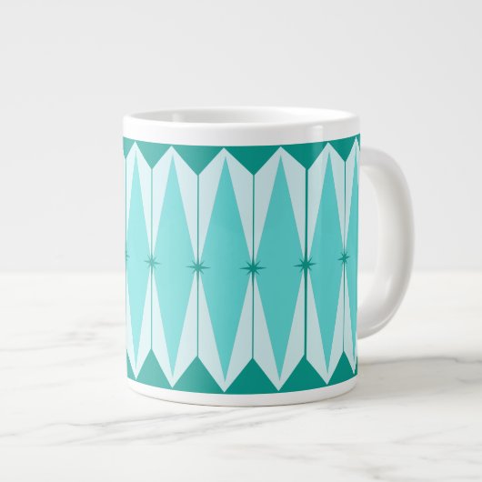 Geometrische diamanten en Starbursts Jumbo Mok (Voorkant rechts)