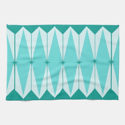 Geometrische diamanten en Starbursts keukenhanddoe Theedoek (Horizontaal)