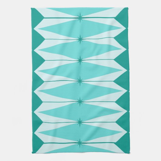 Geometrische diamanten en Starbursts keukenhanddoe Theedoek (Verticaal)
